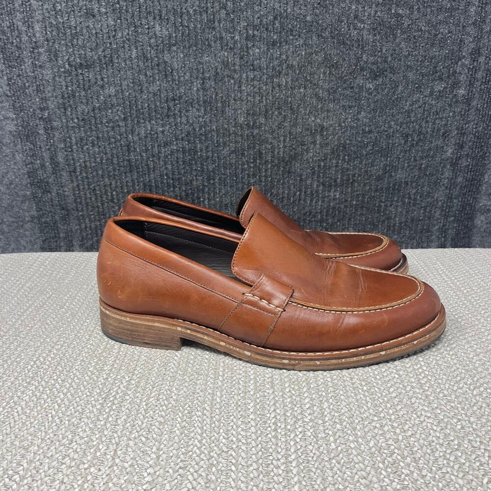 Helm The Wilson Loafers Brown Leather Slip On Dress Shoes Mens 11.5
